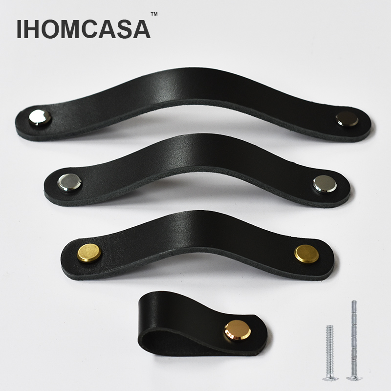 Furniture Rotating Hardware - IHOMCASA черные кожаные ручки шкаф для