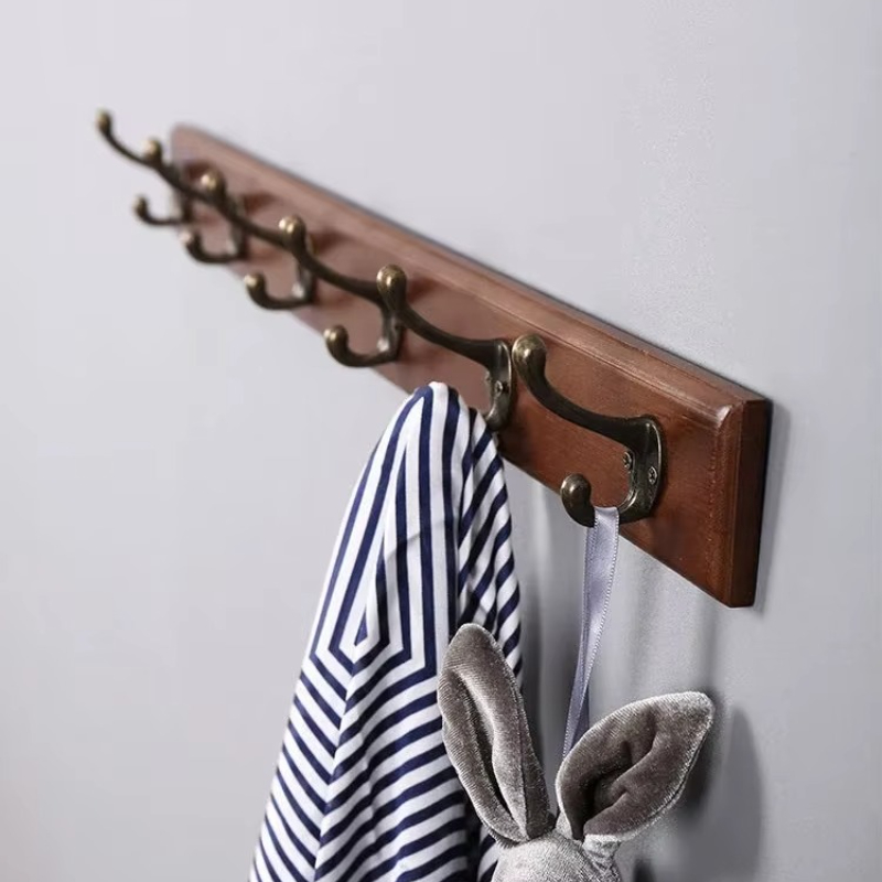 Furniture Hook Hardware - Настенная вешалка из цельного дерева с